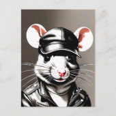 Biker Rat Dragen Leather Gear Briefkaart (Voorkant)