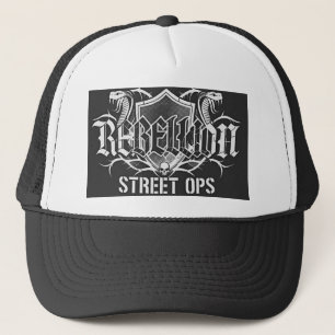 Biker Rebellie Street Ops Schedel Trucker Hoed Pet