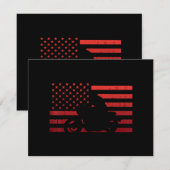 Biker Red US Flag Motorcycle  Patriot (Voorkant / Achterkant)