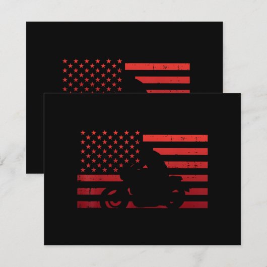 Biker Red US Flag Motorcycle Patriot (Voorkant / Achterkant)