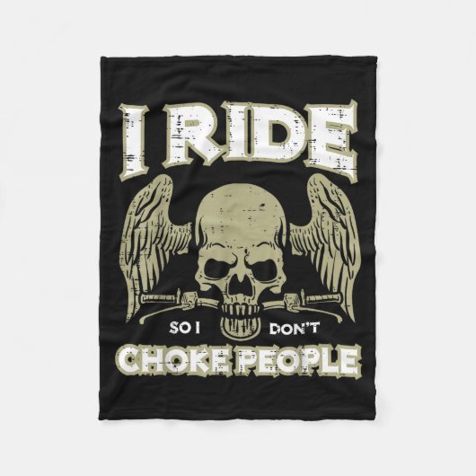 Biker Ride So I Dont Choke People Funny Motorcycle Fleece Deken (Voorkant)