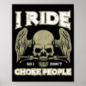 Biker Ride So I Dont Choke People Funny Motorcycle Poster (Voorkant)
