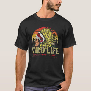 Biker S voor mannen Indische inheemse schedel Wild T-shirt