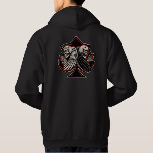 Biker Saint of Sinner Ace of Spades Old School Hoodie