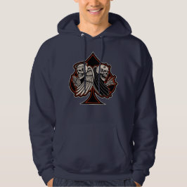 Biker Saint of Sinner Ace of Spades Old School Hoodie