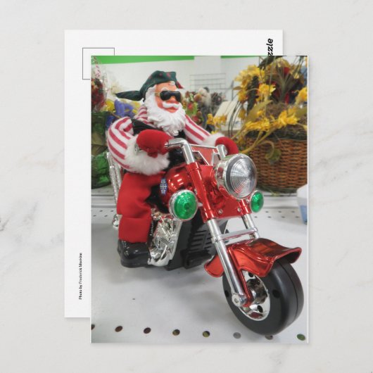 Biker Santa Briefkaart (Voorkant / Achterkant)