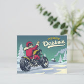 Biker Santa Briefkaart (Staand voorkant)