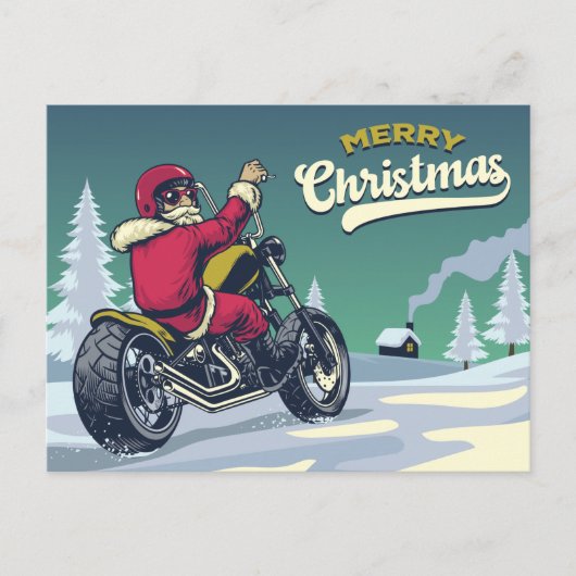 Biker Santa Briefkaart (Voorkant)