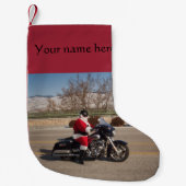 Biker Santa Claus  kerststop Kleine Kerstsok (Voorkant)