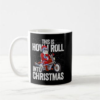 Biker Santa Claus Mannen motorfiets motorfiets Koffiemok