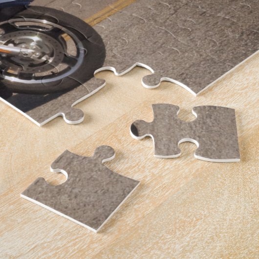 Biker Santa Claus Motorcycle puzzel (Zijkant)