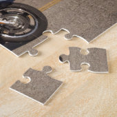 Biker Santa Claus Motorcycle puzzel Legpuzzel (Zijkant)