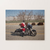 Biker Santa Claus Motorcycle puzzel Legpuzzel (Horizontaal)