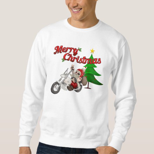Biker Santa Kerstshirt Trui (Voorkant)