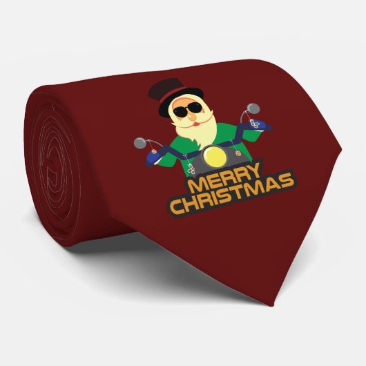 Biker Santa Mannen Stropdas (Opgerold)