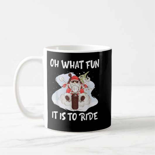 Biker Santa Motorcycle Fan Merry Kerstmis Ho Koffiemok (Links)