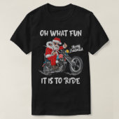 Biker Santa Motorcycle Fan Merry Kerstmis Ho T-shirt (Design voorkant)