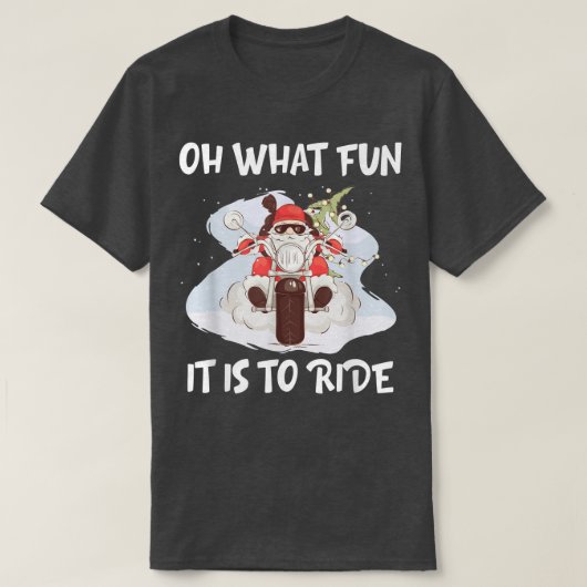 Biker Santa Motorcycle Fan Merry Kerstmis Ho T-shirt (Design voorkant)