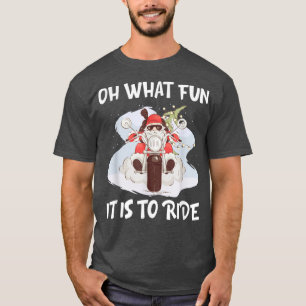 Biker Santa Motorcycle Fan Merry Kerstmis Ho T-shirt