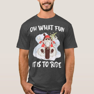 Biker Santa Motorcycle Fan Merry Kerstmis Ho T-shirt