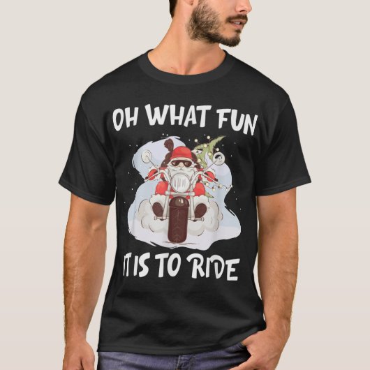 Biker Santa Motorcycle Fan Merry Kerstmis T-shirt (Voorkant)