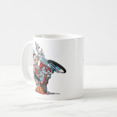 Biker Santa op een schilderij van de cartoon Koffiemok (Voorkant links)