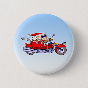 Biker Santa Ronde Button 5,7 Cm