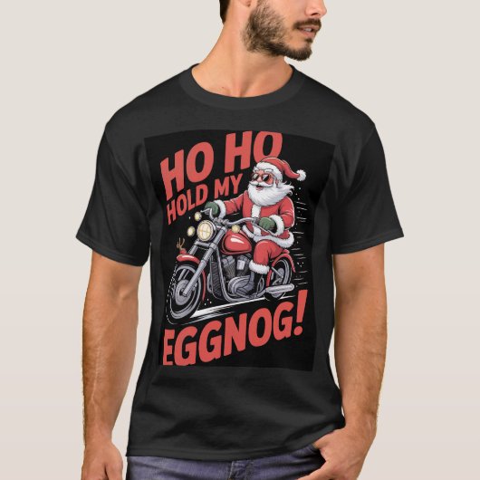 Biker Santa  T-shirt (Voorkant)