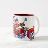 Biker Santa Tweekleurige Koffiemok (Voorkant rechts)