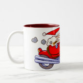 Biker Santa Tweekleurige Koffiemok (Links)