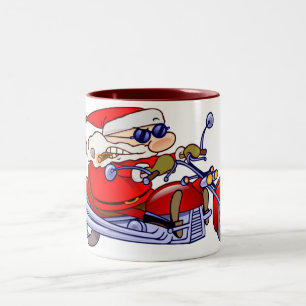 Biker Santa Tweekleurige Koffiemok