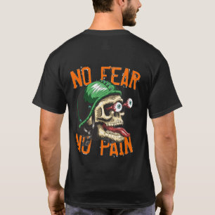 Biker Schedel Geen Angst Geen Pijn Grappig T-Shirt