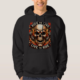 Biker Schedel Rijden om te Leven Leven om te Rijde Hoodie