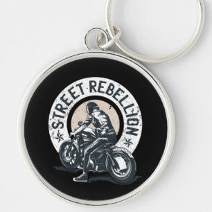 Biker Scorcher op een motorfiets Sleutelhanger