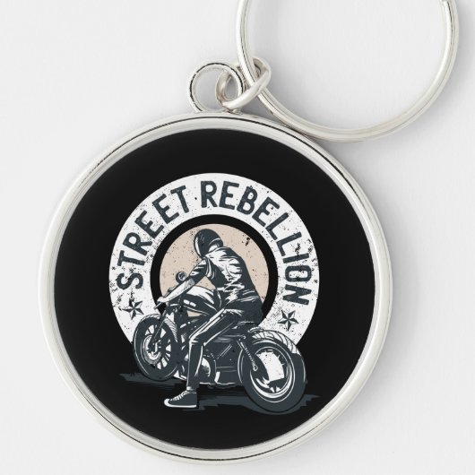 Biker Scorcher op een motorfiets Sleutelhanger (Voorkant)