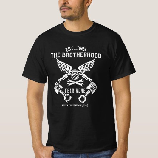 Biker Shirt, korte hoes, broederschap T-shirt (Voorkant)