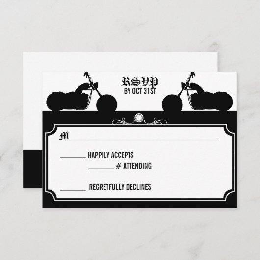 Biker Silhouette rsvp (Voorkant / Achterkant)