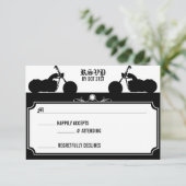 Biker Silhouette rsvp Kaartje (Staand voorkant)