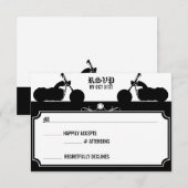 Biker Silhouette rsvp Kaartje (Voorkant / Achterkant)