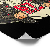 Biker Sinterklaas 67 Crew Grappige Kerst Leren Jas Poster (Hoek)