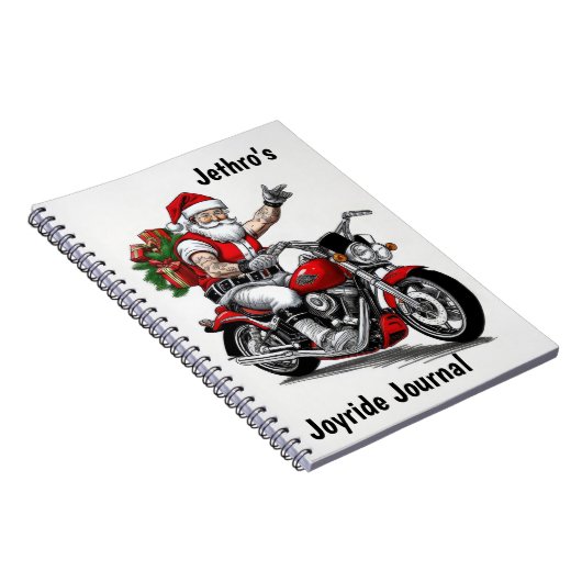 Biker Sinterklaas Gepersonaliseerd Notitieboek (Rechterzijde)