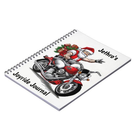 Biker Sinterklaas Gepersonaliseerd Notitieboek (Linkerzijde)