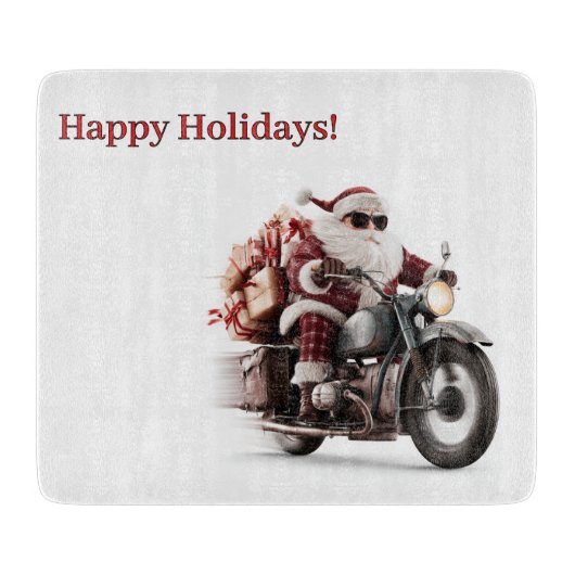 Biker Sinterklaas Kerst Keuken Avontuur Snijplank (Voorkant)