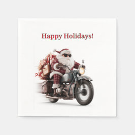 Biker Sinterklaas Kerstfeest Tafelpret Servet