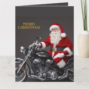 Biker Sinterklaas Vouwbare Wenskaart Kaart