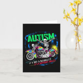 Biker Skeleton Riding Motorcycle Puzzel Autisme we Kaart (Gele Bloem)