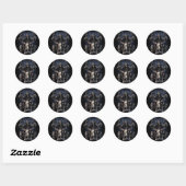 Biker Skeleton Ronde Sticker (Vel)