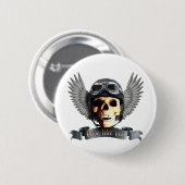 Biker Skull A Ronde Button 5,7 Cm (Voorkant /achterkant)