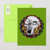 Biker Skull Briefkaart (Voorkant / Achterkant)