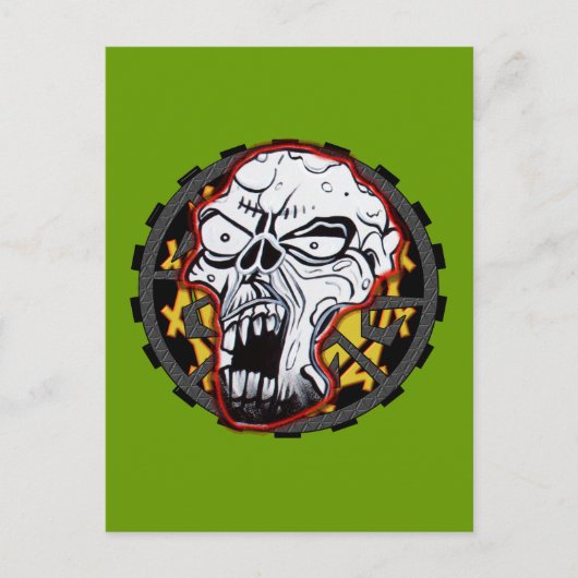 Biker Skull Briefkaart (Voorkant)